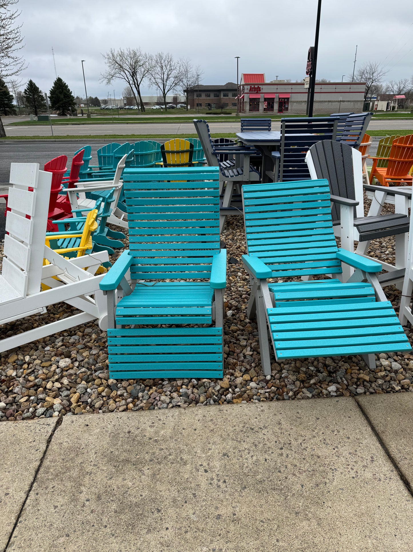 Rollback Recliner in Dove Gray and Aruba