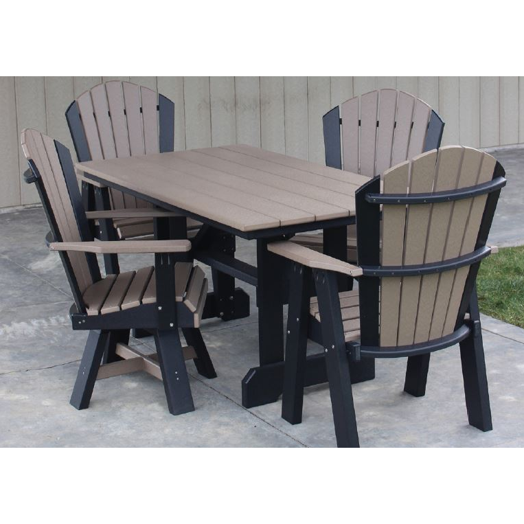 5' Rectangle Table Set with 4 Swivel Chairs