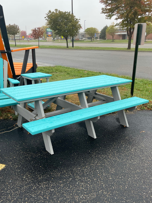 Creekside 7' Picnic Table in Aruba and Dove Gray