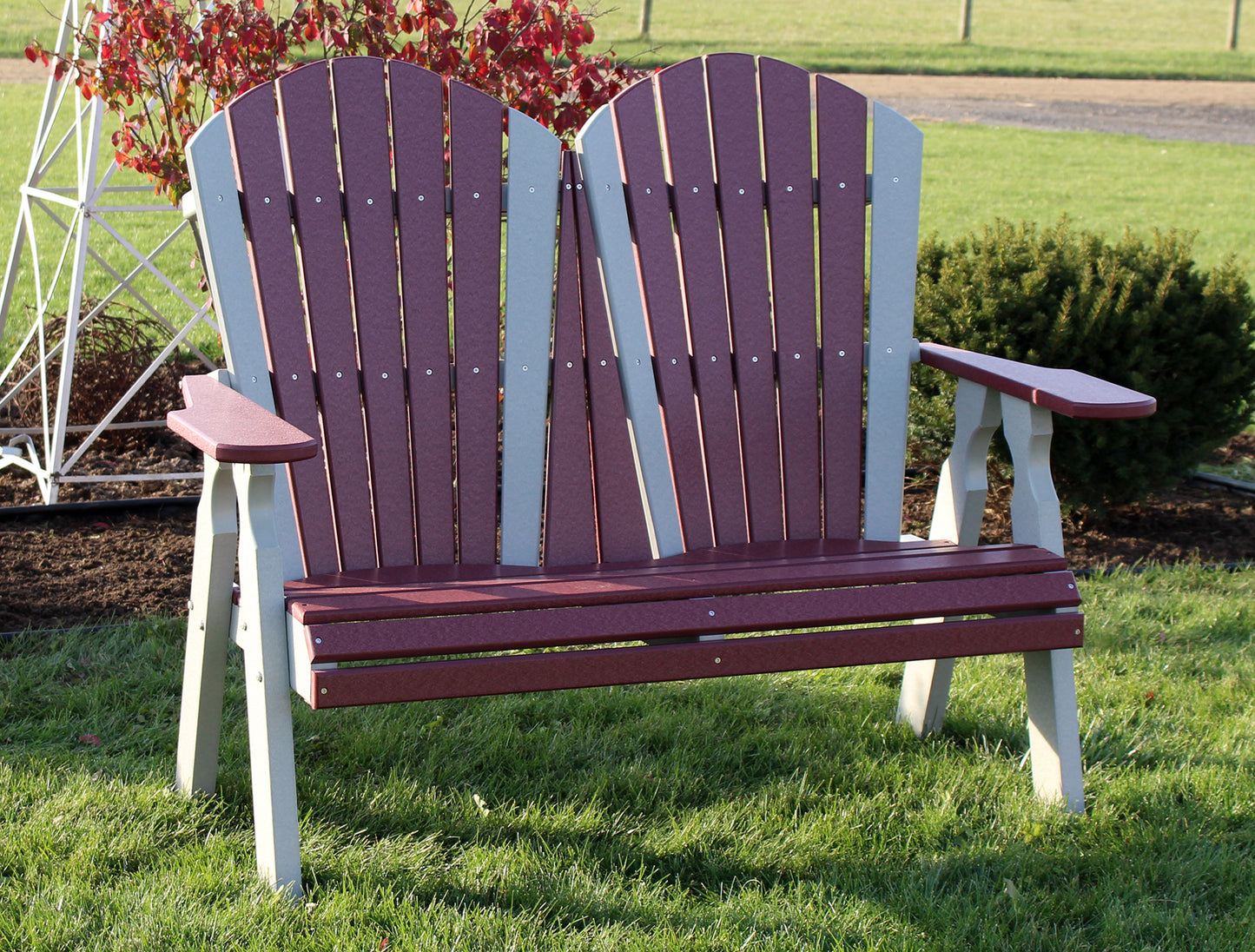 Creekside 4' Classic Loveseat  In Dove Gray and Cherry