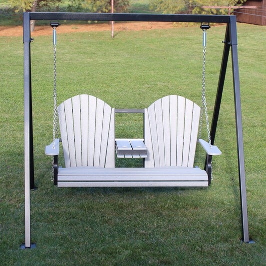 Creekside 5' Classic Swing with Console in Black and Driftwood Grey