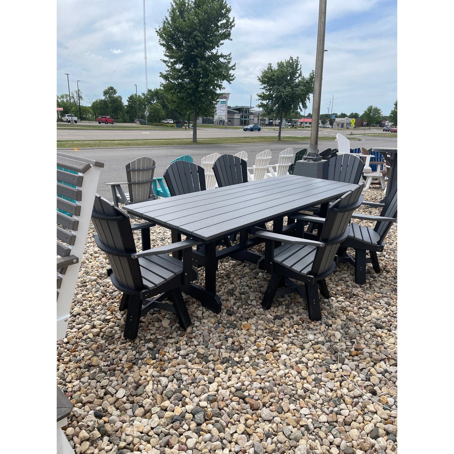 8' Rectangle Table with 6 Swivel Chairs