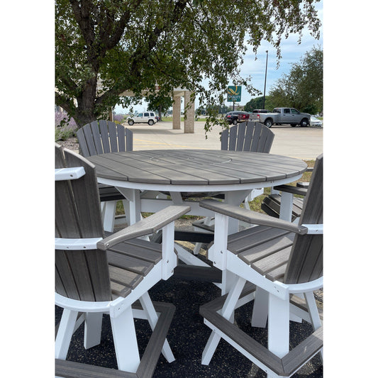 60"  Round Bar Table with Stainless Steel Ice Bowl & 6 Swivel Chairs