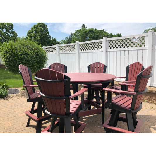 54" Round Bar Table with 6 Swivel Chairs