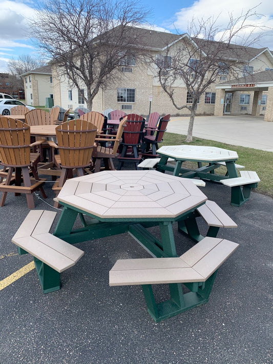 Creekside 5' Octagon Table in Green & Weatherwood